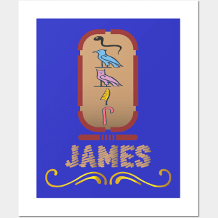 JAMES-American names in hieroglyphic letters-James, name in a Pharaonic Khartouch-Hieroglyphic pharaonic names Posters and Art